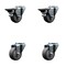 Service Caster 3'' Thermo Rubber Wheel Swivel Bolt Hole Caster Set with 2 Posi Lock Brakes, 4PK SCC-BH20S314-TPRB-PLB-2-S-2 - alternate 1